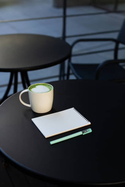 istock Matcha latte and stationery 1040798914