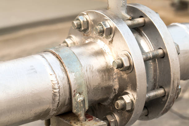istock Industrial big water pipes modern automatic system protection and control. 1040810280
