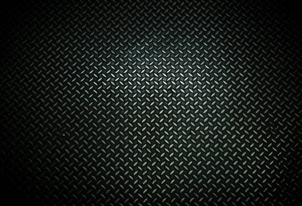 istock Black metal background, metal floor plate texture 1040820368