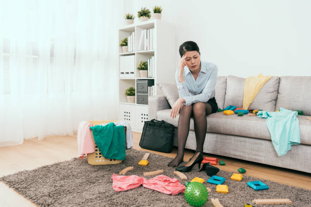 istock feels frustration to see the messy home 1040828270