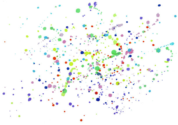 istock Abstract hand painted watercolour splashes background. 1040830710
