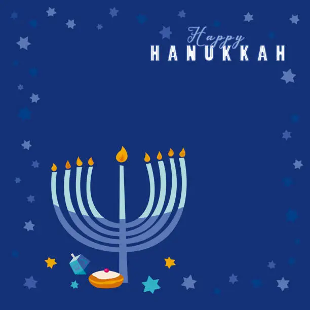 Vector illustration of Happy Hanukkah