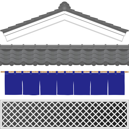 Japanese traditional storehouse.  roof, tile and wall.