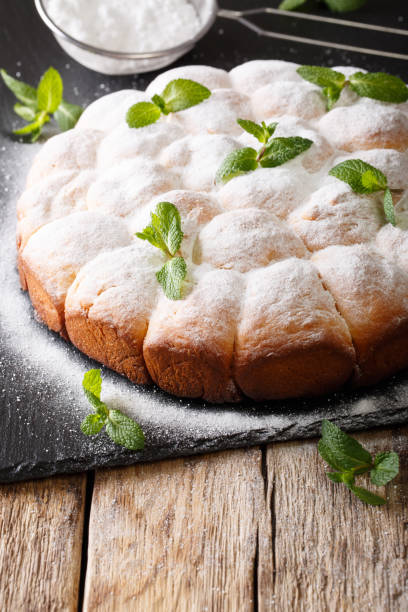 istock Delicious sweet Austrian pie buchteln close-up. vertical 1040841764
