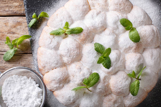 istock Austrian buchteln - sweet yeast rolls, delicious buns close-up. horizontal top view 1040841790