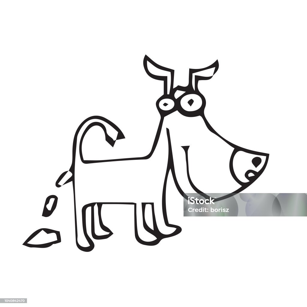 Dog Pooping Dog Pooping illustration. Animal stock vector