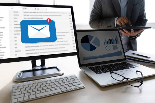 istock Mail Communication Connection message to mailing contacts phone Global Letters Concept 1040867710