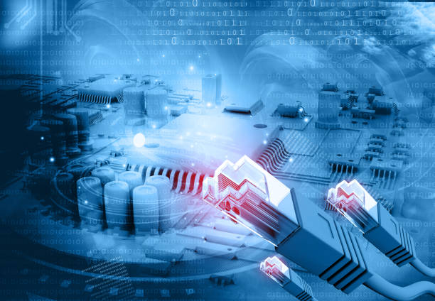 istock 3d illustration of network cable on circuit board 1040867732