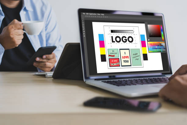 istock Creative Designer Graphic at work. Color swatch samples, Illustrator Graphic designer working digital tablet and computer 1040869236