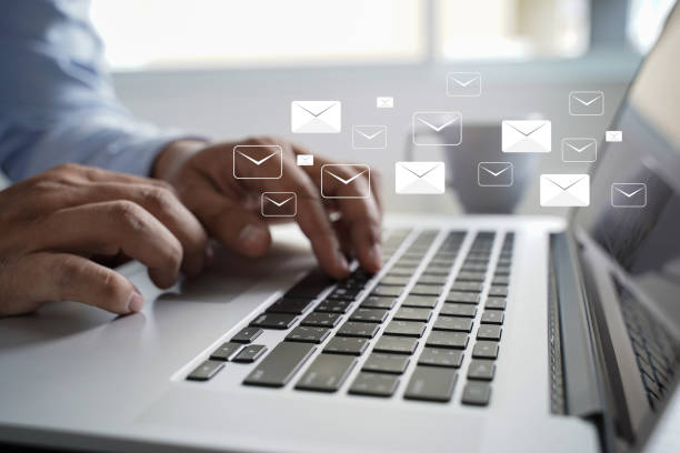 istock Mail Communication Connection message to mailing contacts phone Global Letters Concept 1040869598