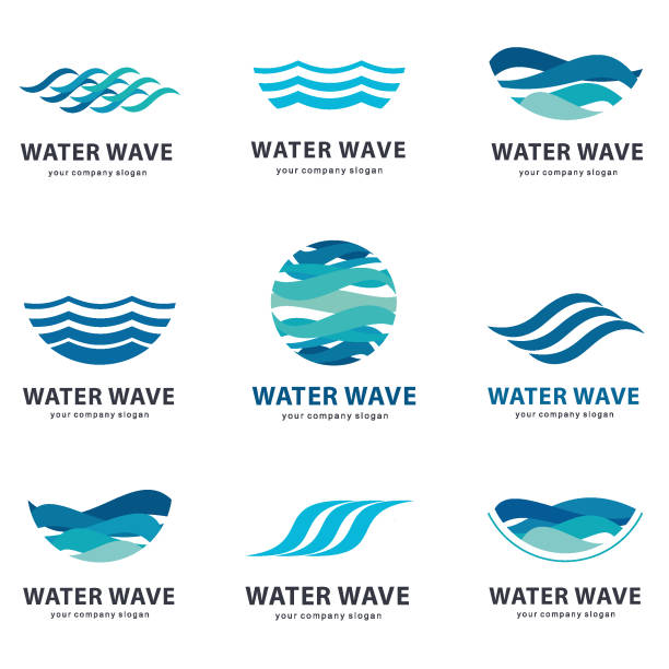 Collection of vector elements for water. Collection of vector elements for water. wave water icons stock illustrations