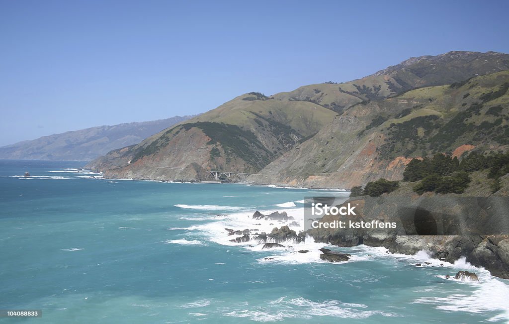Pacific azul-Big Sur, California - Foto de stock de Aire libre libre de derechos