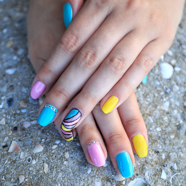 350+ Summer French Nails Stock Photos, Pictures & Royalty-Free Images