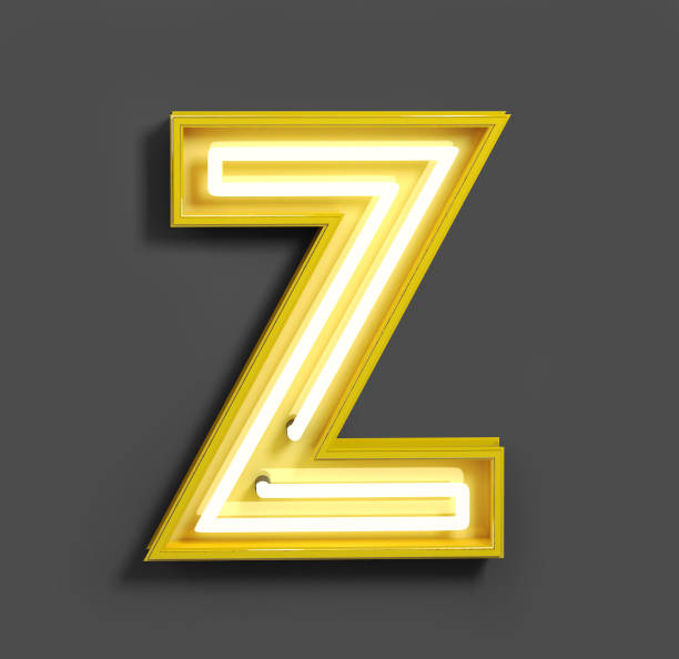 istock Bright Neon Font with fluorescent yellow tubes. Letter Z. 1040897324