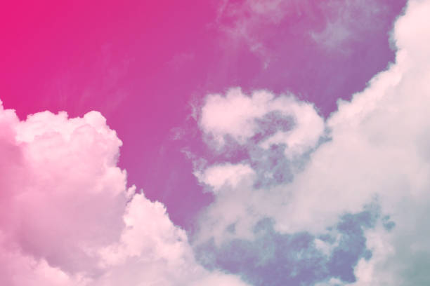istock Nature background. Fluffy soft clouds in sky toned. 1040901186