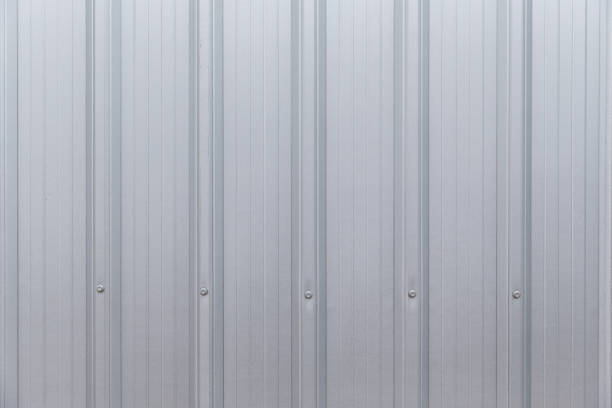 istock Corrugated Aluminium Metal sheet texture background. 1040902496