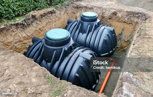 Underground Rainwater Storage Tanks Stock Photo - Download Image Now - Rain, Storage Tank, Harvesting