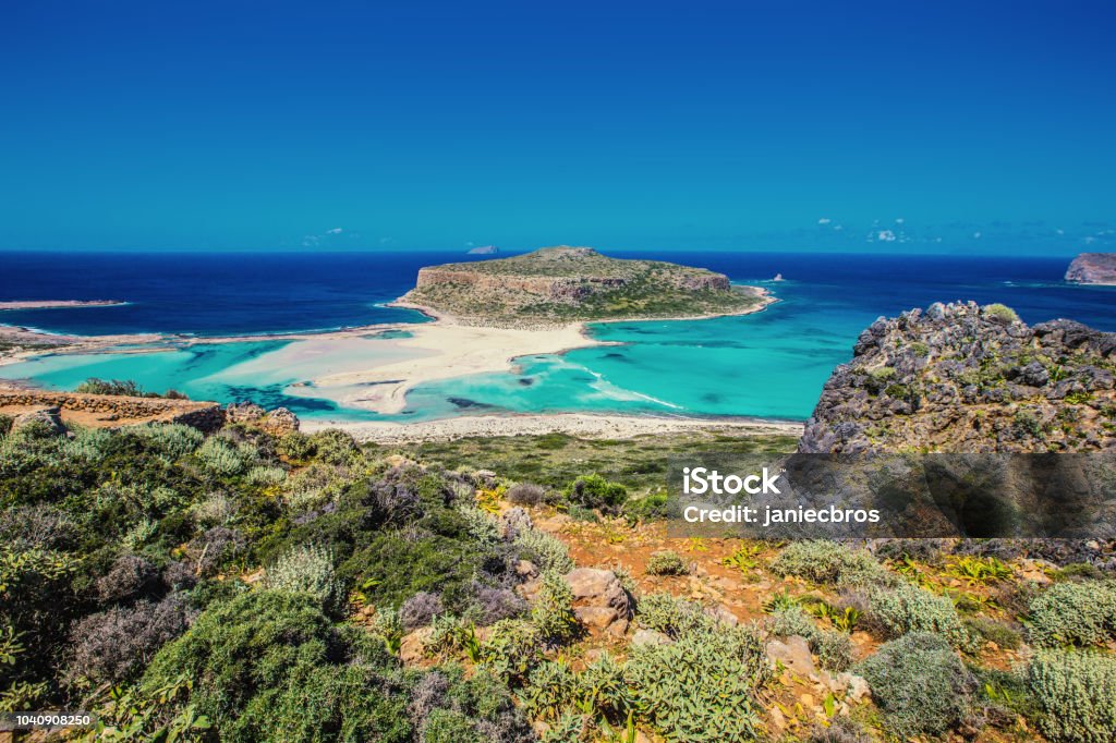 Balos beach Balos Beach, Kaliviani, Greece. Crete. Crete Stock Photo