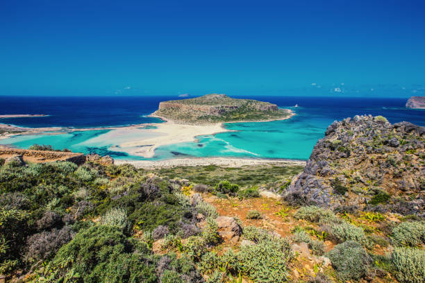 Balos beach Balos Beach, Kaliviani, Greece. Crete. crete stock pictures, royalty-free photos & images