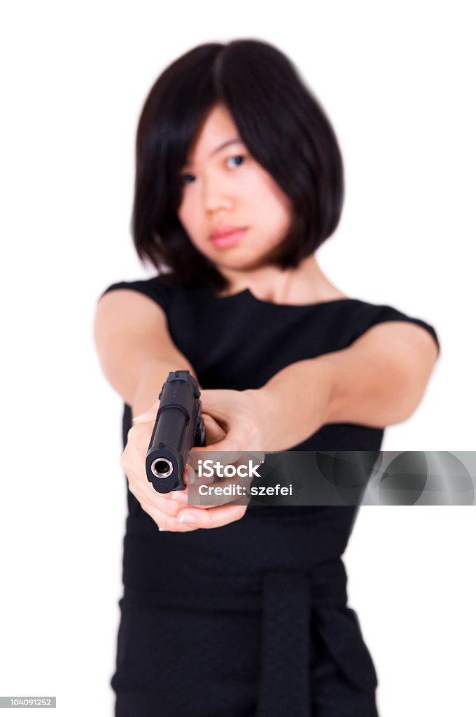 Девушка с пистолетом - Стоковые фото Girl power - английское выражение роялти-фри
