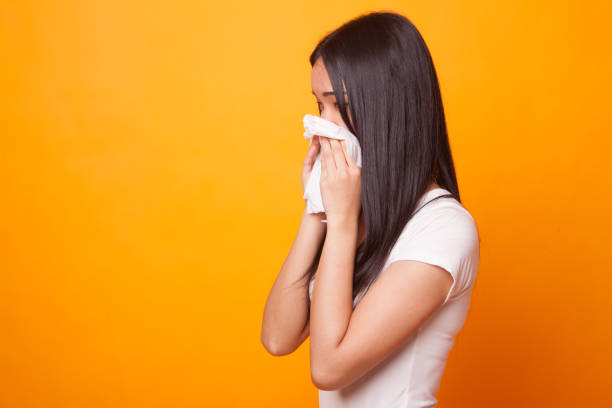 istock Young Asian woman got sick and flu. 1040915864