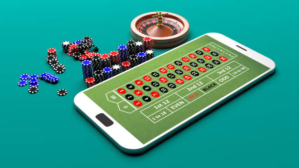 roulette auf einem smartphone. 3d illustration - gambling chip gambling internet isolated stock-fotos und bilder