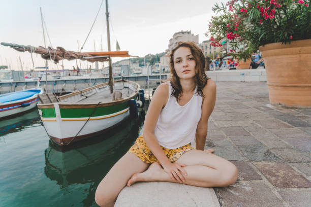 istock Woman on quay in Cassis old town 1040917982