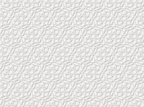 istock Arabic lace seamless pattern with stars. Traditional Islamic girih tiles on white background. Vector Illustration. Background for festive design of Ramadan Kareem, Eid mubarak. All isolated, layered 1040922588
