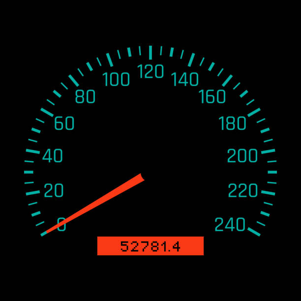 набор спидометра автомобиля. иллюстрация вектора - odometer backgrounds black car stock illustrations