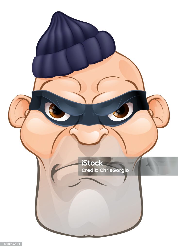  Ilustración de Personaje De Dibujos Animados Criminal Ladrón O Ladrón y más Vectores Libres de Derechos de Cara antropomórfica