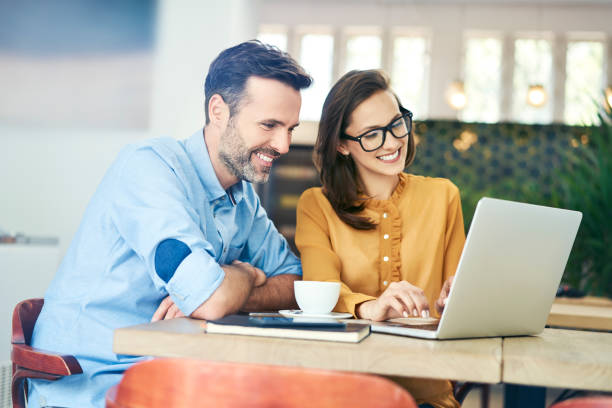 istock Two people having small business meeting in cafeteria 1040932492