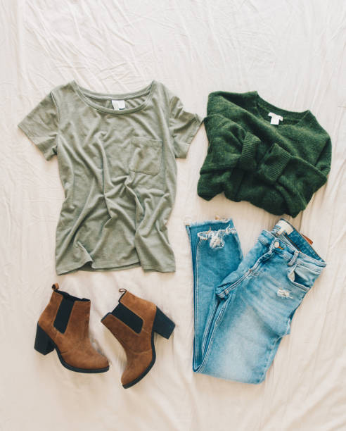 istock Flat lay with woman's autumn clothes and shoes 1040935334