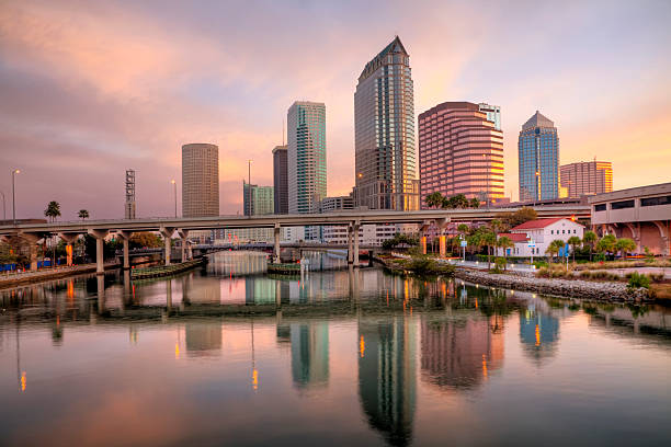Colorful Tampa Sunrise stock photo