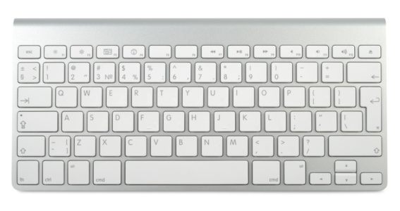 Computer keyboard isolated on the white background with clipping path