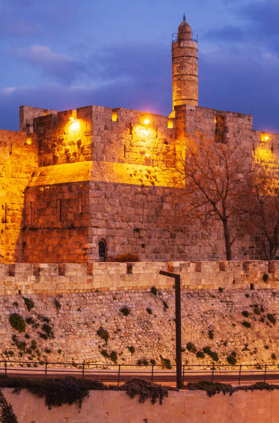 istock Ancient Citadel inside Old City at Night, Jerusalem 1040955866