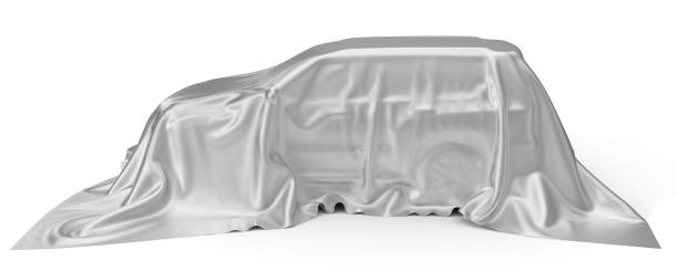 istock silver silk covered SUV car concept. 3d illustration 1040957414