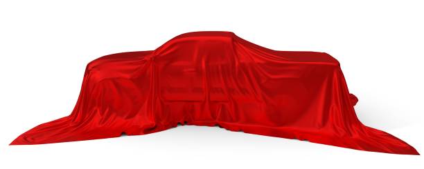 istock red silk covered Pickup truck concept. 3d illustration 1040960042