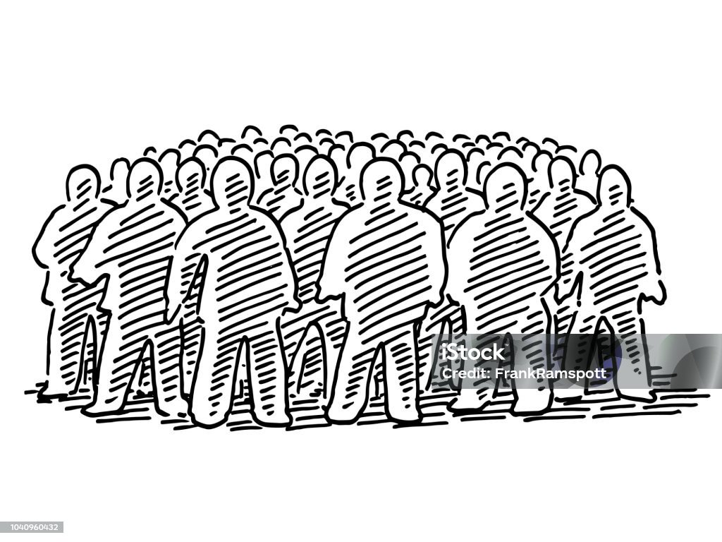 Ilustración de Grupo Grande De Gente Dibujo y más Vectores Libres de  Derechos de Personas - Personas, Blanco - Color, Blanco y negro - iStock