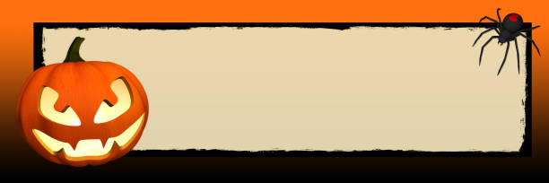 istock Halloween pumpkin jack o lantern banner 1040961036