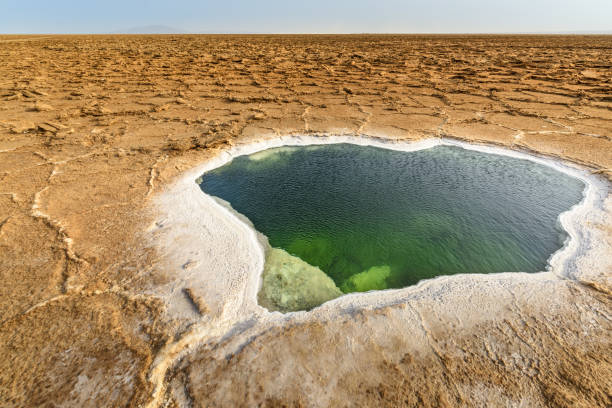 Water pool in the Danakil Depression, Ethiopia stock photo