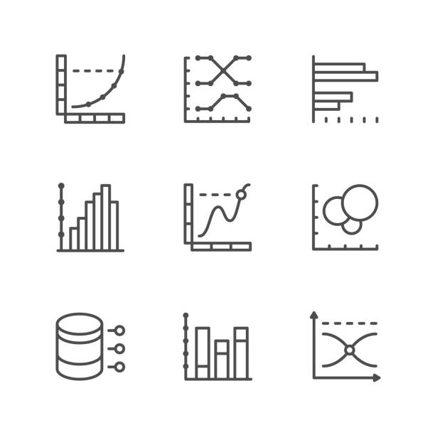 グラフと図の線のアイコンを設定します。 - comparison graph curve finance点のイラスト素材／クリップアート素材／マンガ素材／アイコン素材