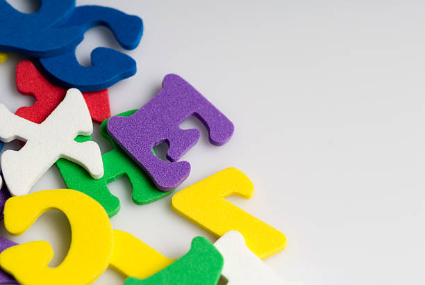 istock Rubber letters and shapes on white background, close-up 104096652
