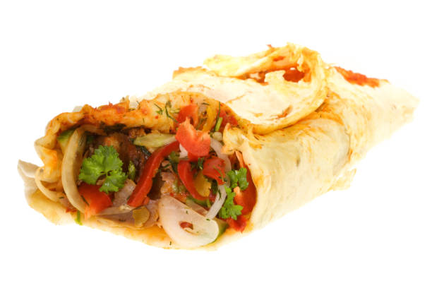 istock Shawarma with sauce on white background 1040971170