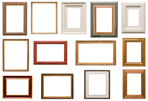 frame collection - picture frame classical style elegance rectangle imagens e fotografias de stock