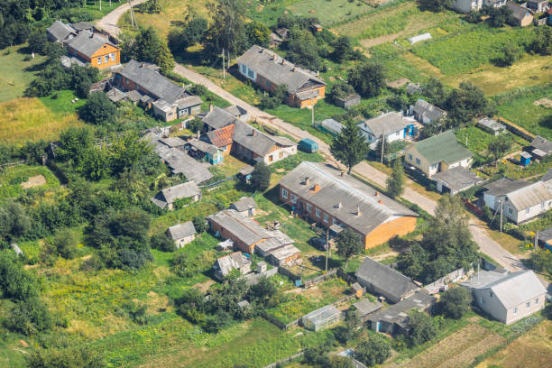 istock Aerial view of a typical suburb in Belarus 1040976668