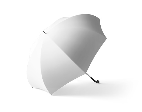 isolated white umbrella 3d rendering