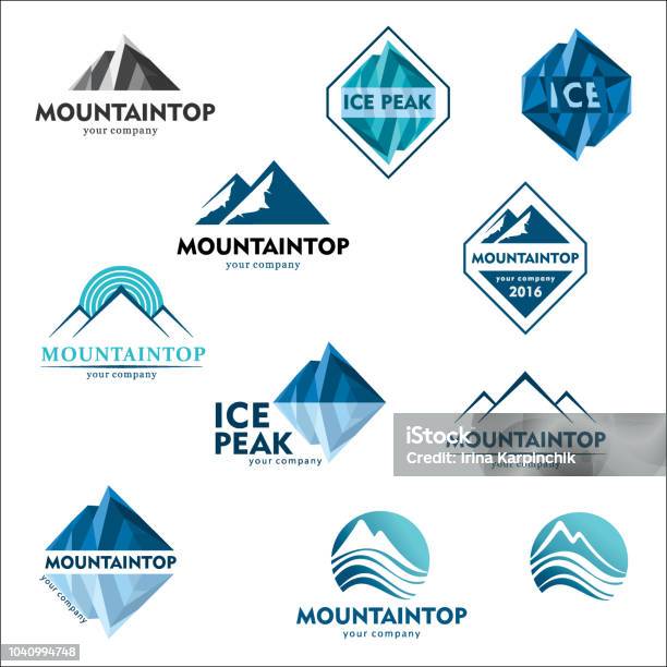 Ilustración de Emblema De La Montaña Concepto De Diseño De Vectores De Deportes De Esquí Turismo Ocio Activo Conjunto De Iconos y más Vectores Libres de Derechos de Logotipo