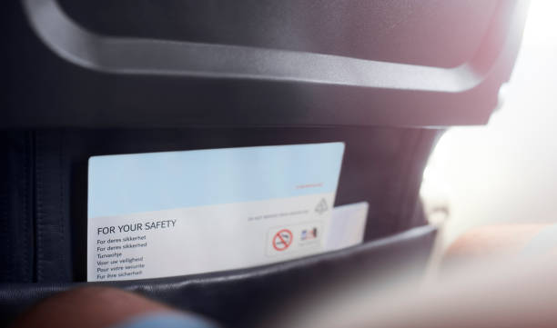 Safety card on airplane