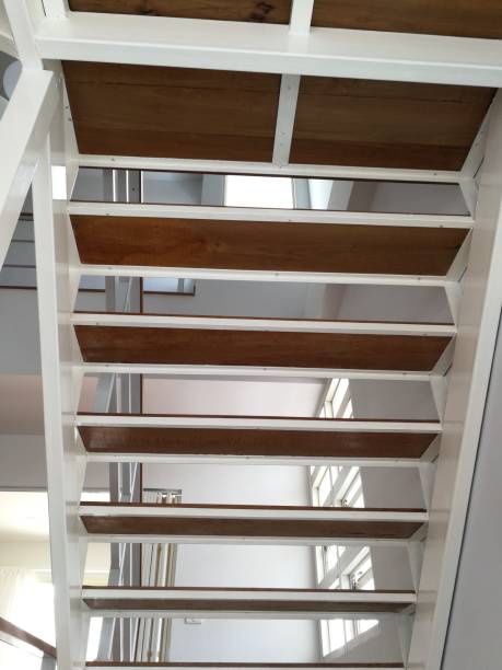 istock Elegant staircase pattern and wood in the house. 1040999768