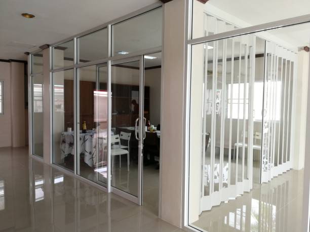 istock aluminium door on white background. 1041000370